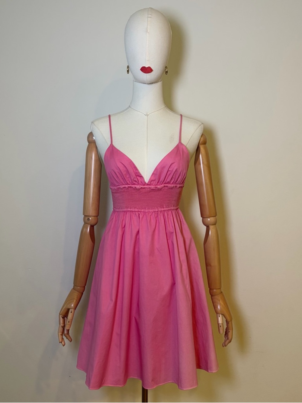 Zara Pink Smocked Cotton Mini Dress | Sizes S, M